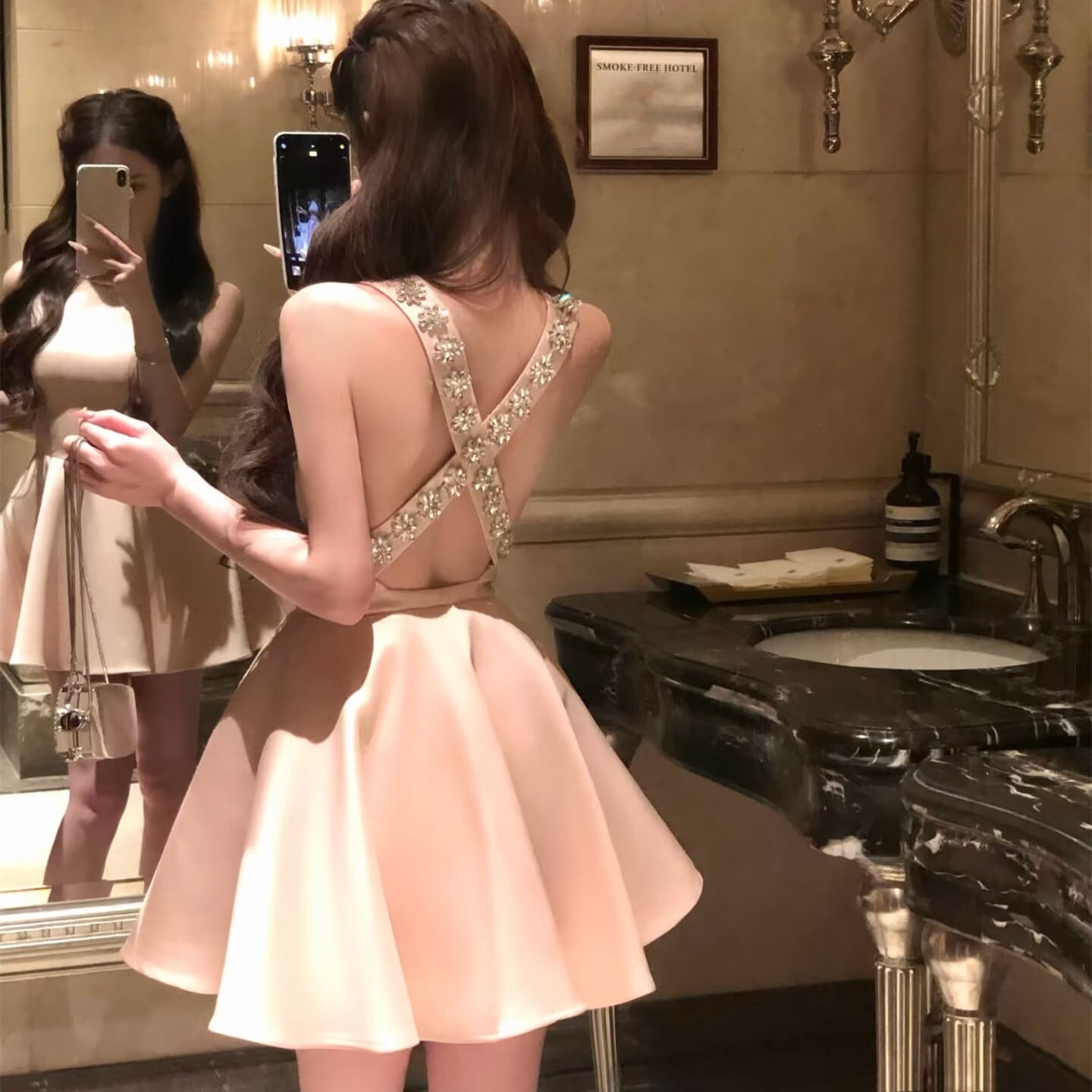 【dress】ビジューミニワンピース　N3525