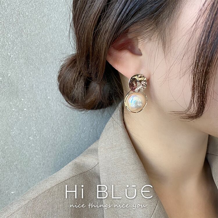 【小物】気質満点 chicシンプルレトロパールサークルピアスアクセサリー