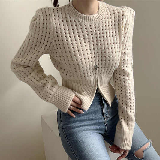 【tops】透かし彫りニットセーターG23847