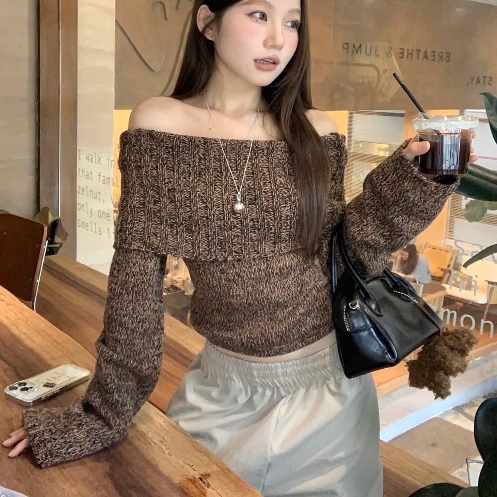 【tops】ボートネックニットセーター　M27880