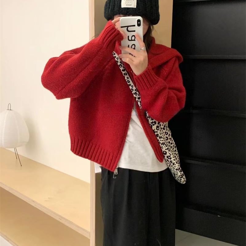 【outer】ファスナーニットカーデ　M27244