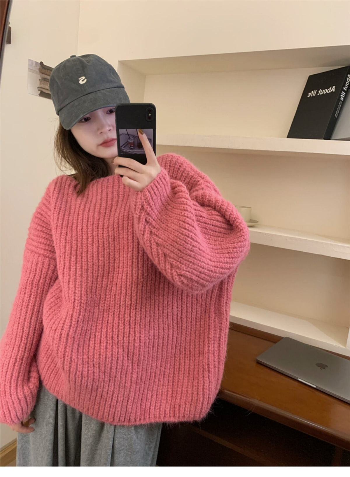 【tops】クルーネックニットセーター　M18988