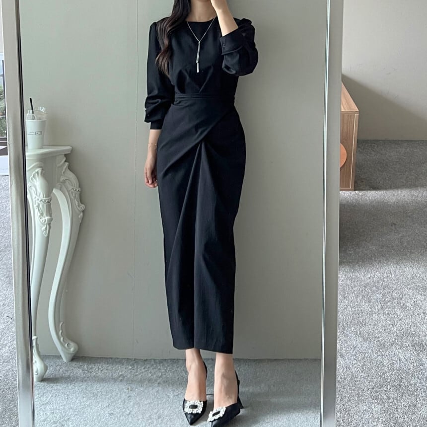 【dress】クルーネックワンピース　M29550