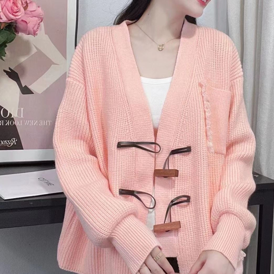 【outer】Vネックニットカーデ　M25668