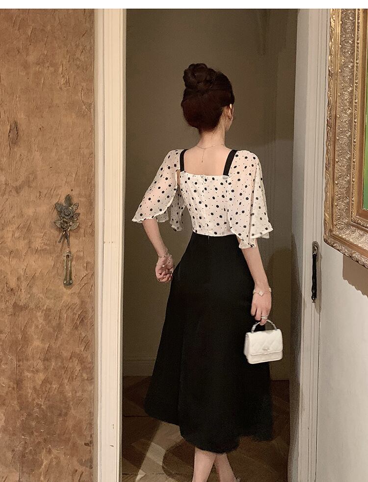 【dress】メッシュ切り替えワンピース G20254