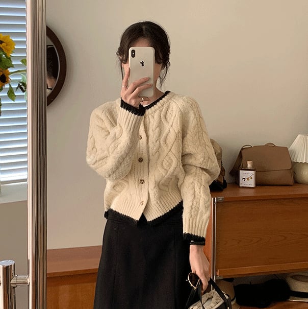 【outer】ニットカーデ　M27232