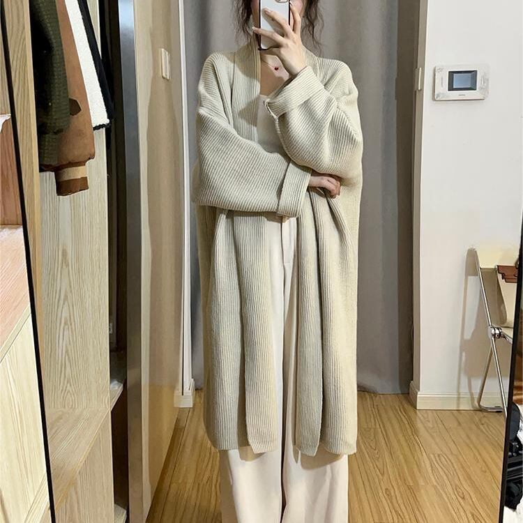 【outer】ロング丈ニットカーデ　M19009