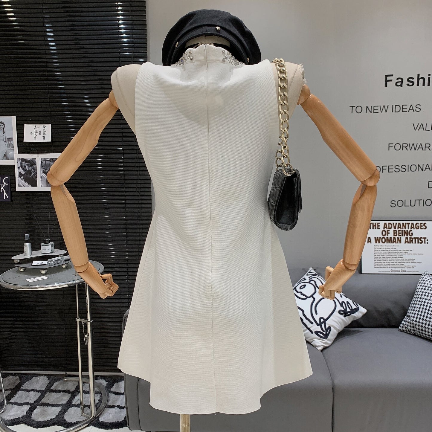 【dress】ビジューノースリーブワンピース　M29969