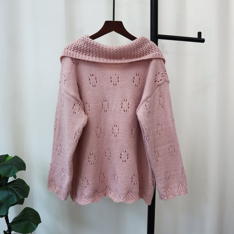 【outer】カットワークニットカーデ　M25737