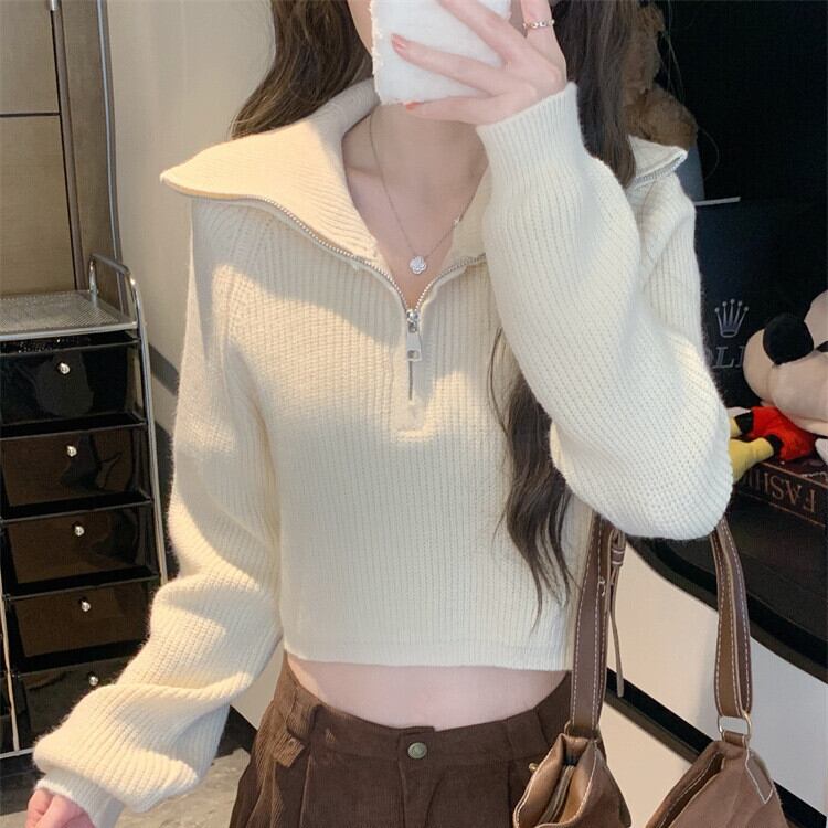 【tops】ファスナーニットセーター　M28416