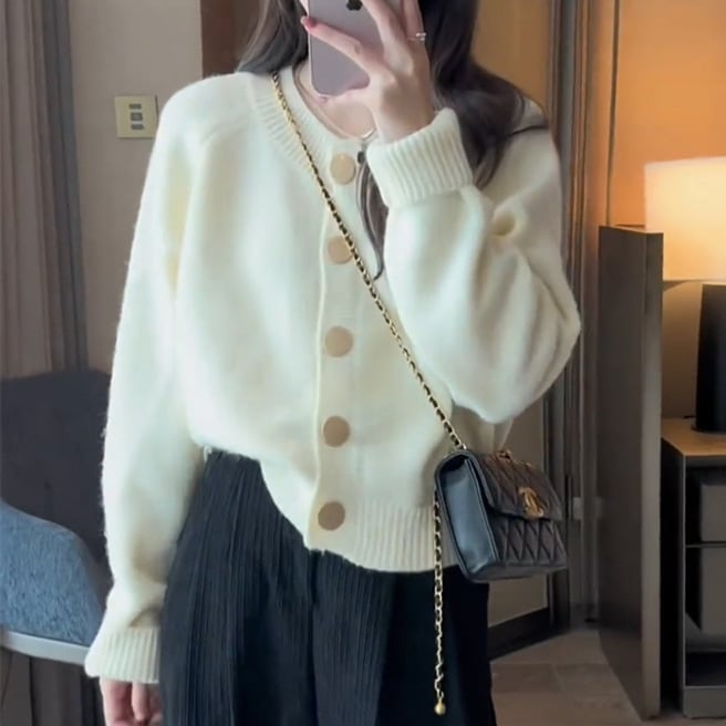 【outer】クルーネックニットカーデ　M26430