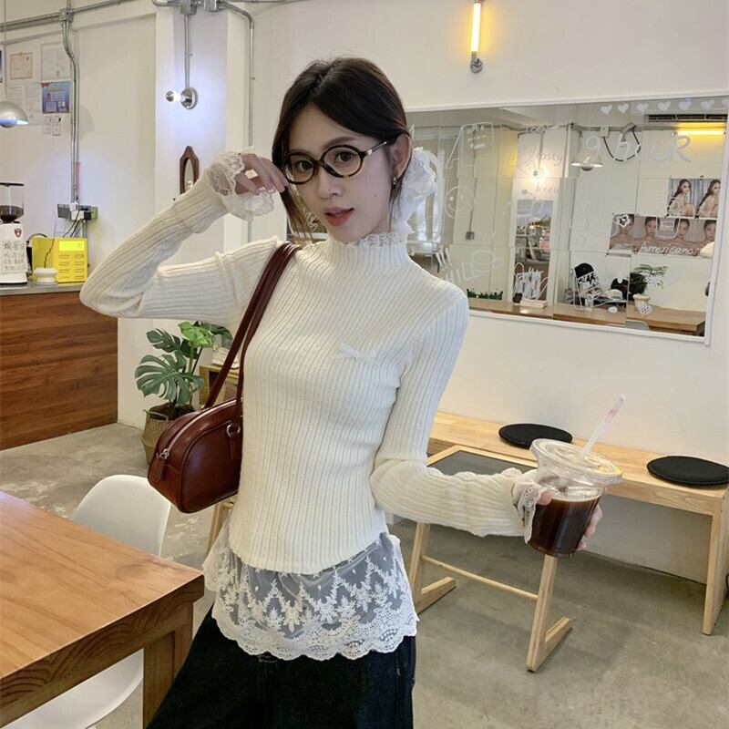 【tops】ドッキングニットトップス　M27458