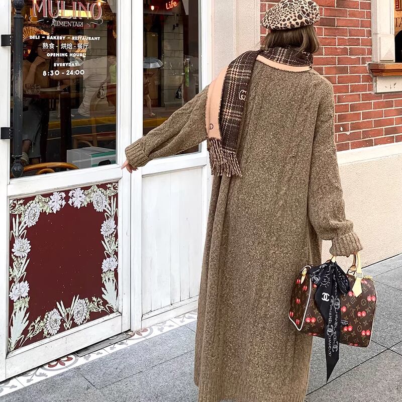 【dress】ロングニットワンピース Q7697