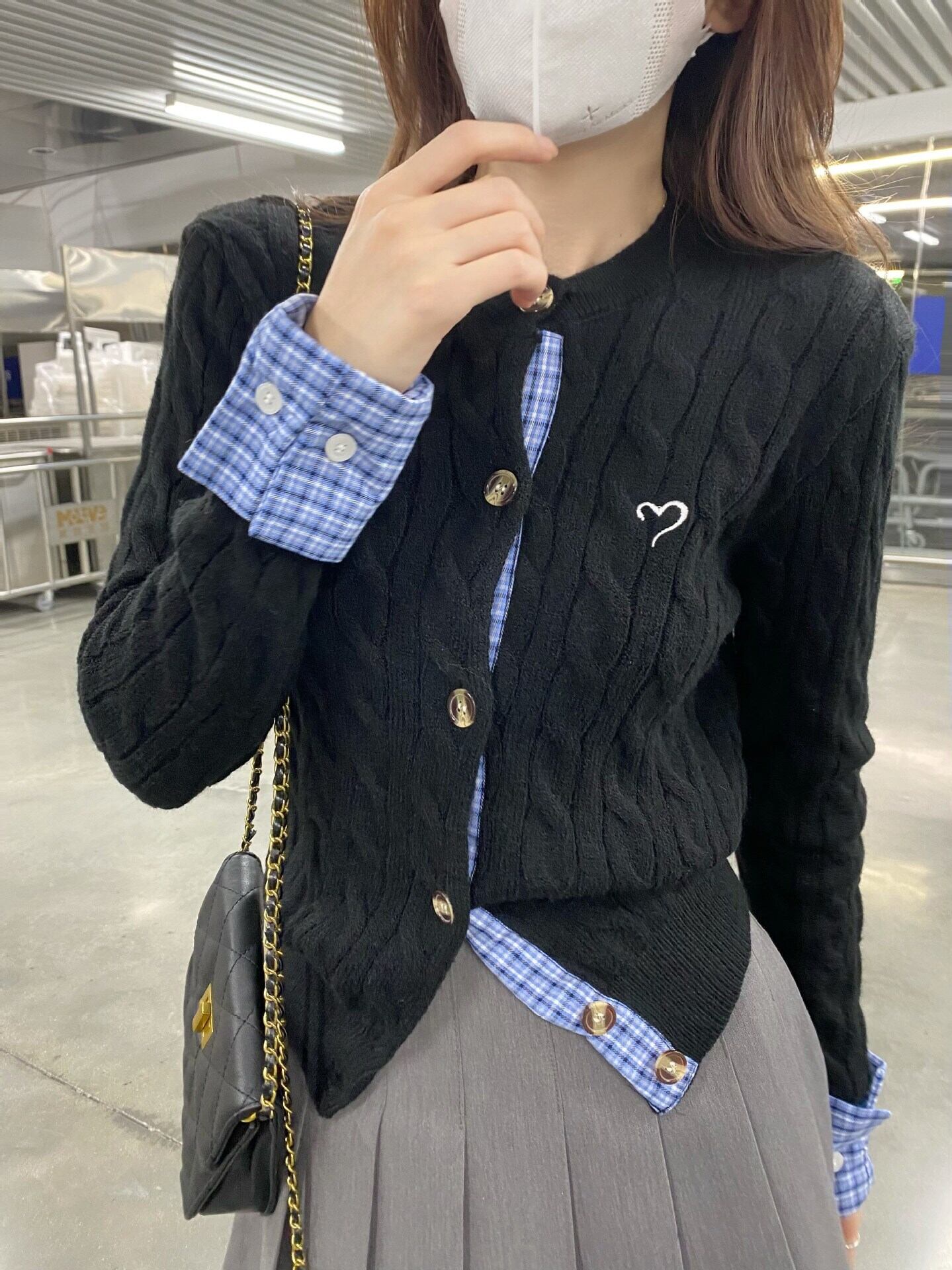【outer】切り替えニットカーデ　M28383