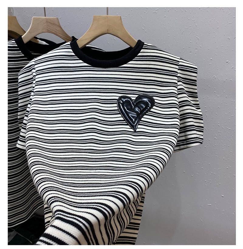 【tops】ストライプ柄TシャツG21369