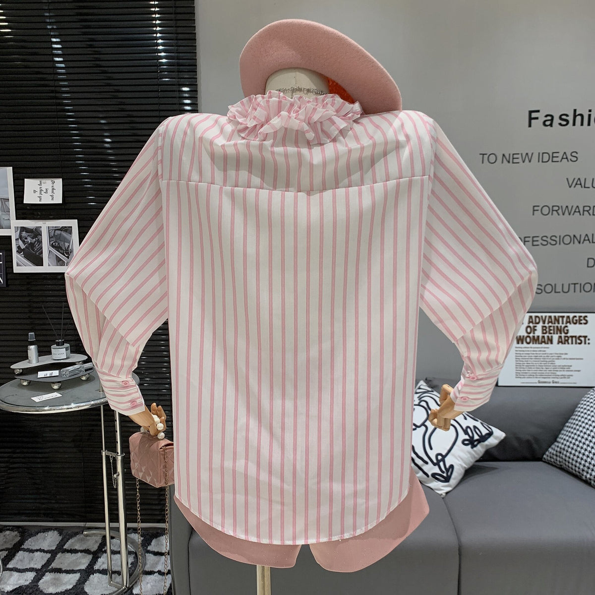 【tops】フリルシャツブラウス　M29981