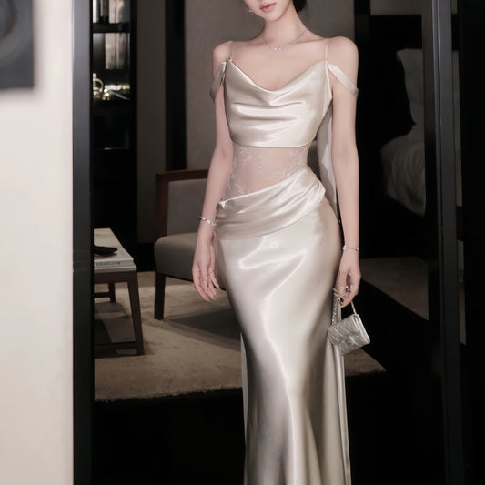 【dress】レースドッキングマーメイドワンピース Q8395