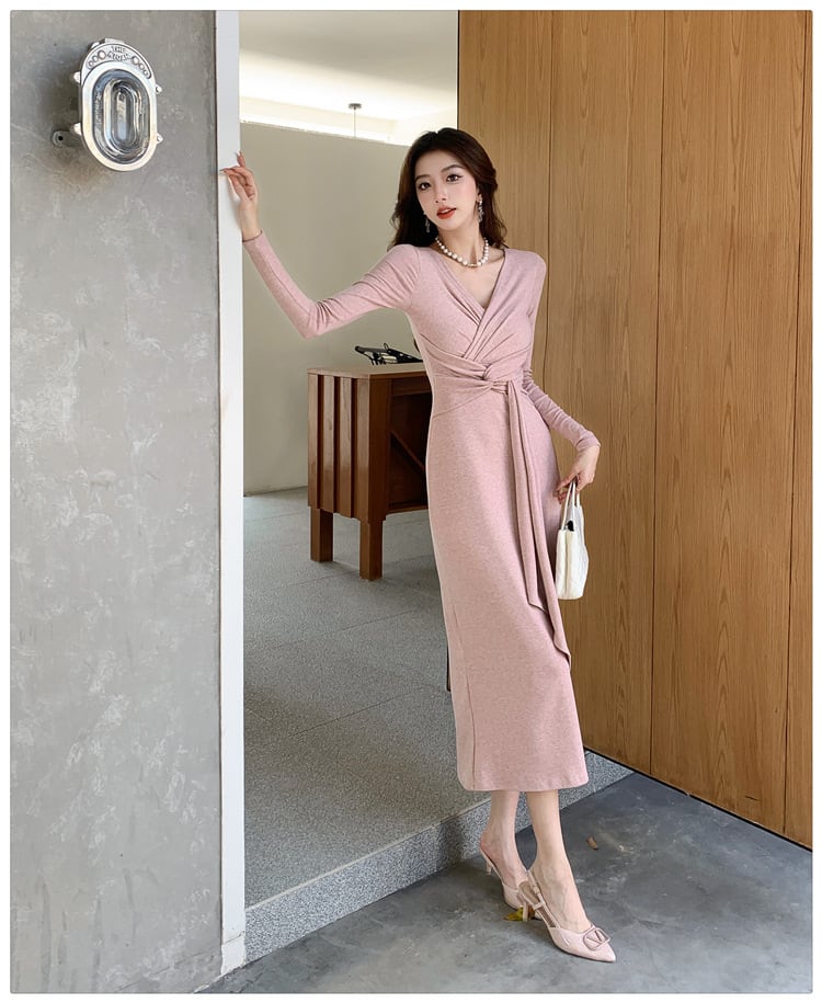 【dress】Vネックワンピース　M29498