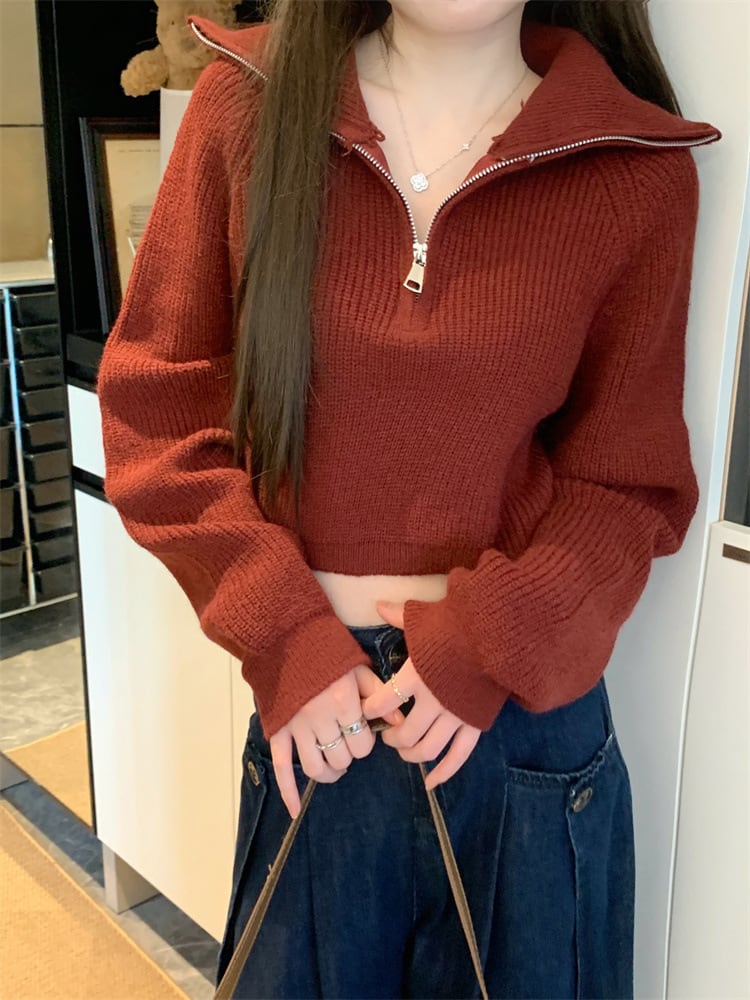 【tops】ファスナーニットセーター　M28416