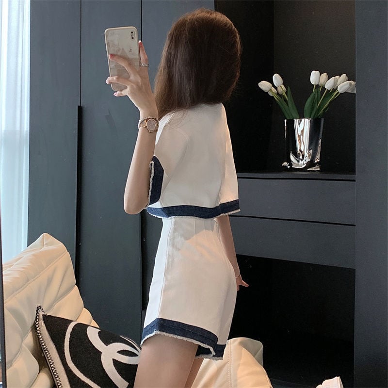 【set】高級感気質満点トップス+ショートパンツオシャレ２点セット G8251