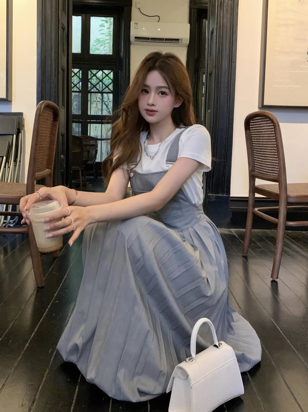 【set】Tシャツ+サロペットワンピース２点セットG21505