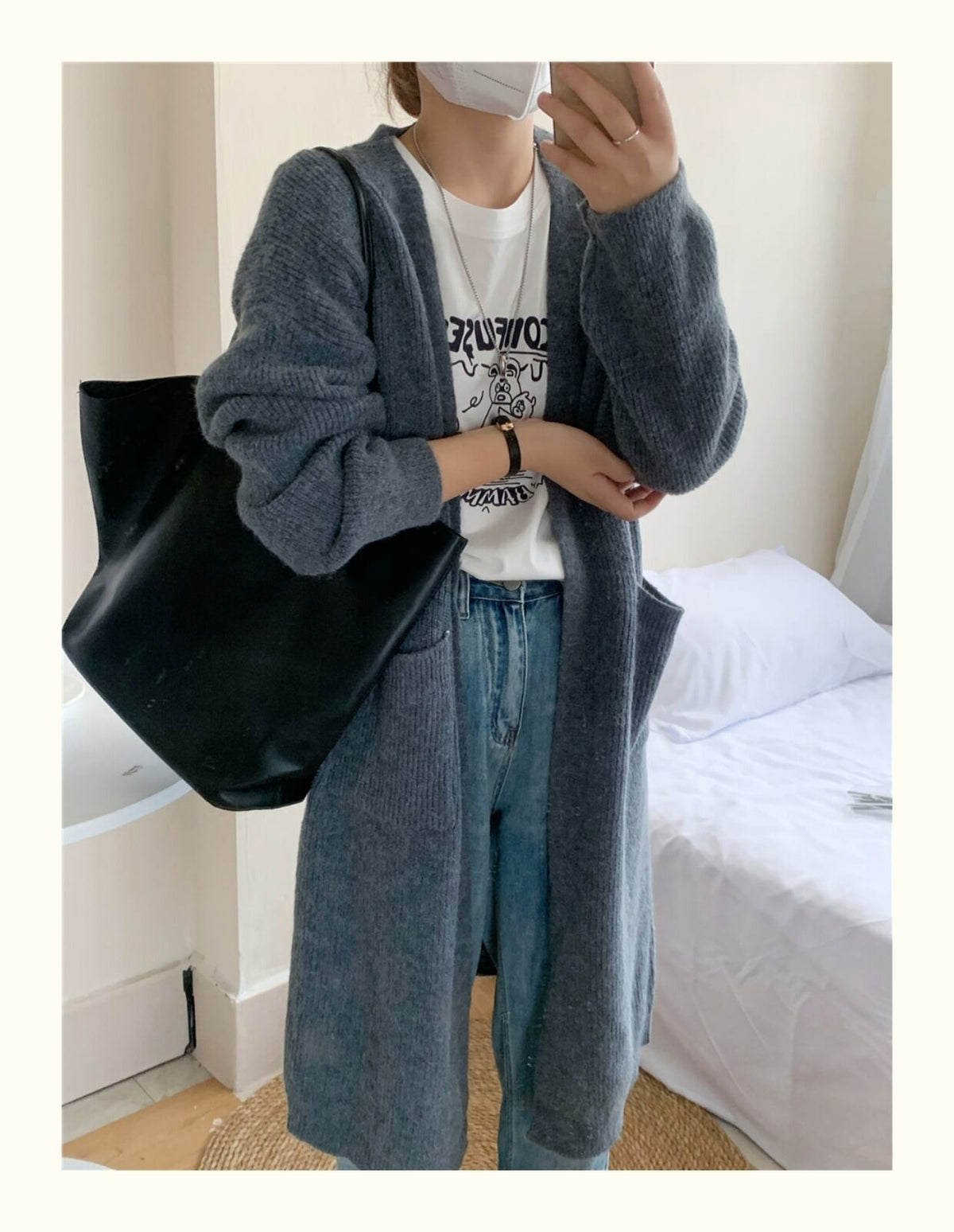 【outer】ロング丈ニットカーデ　M19145