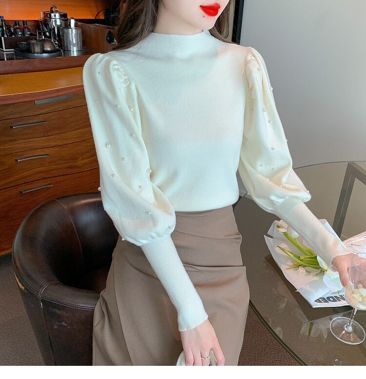 【tops】パールニットプルオーバー　M19093