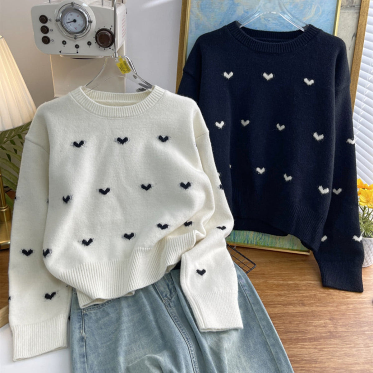 【tops】ハートモチーフニットトップス      N2748