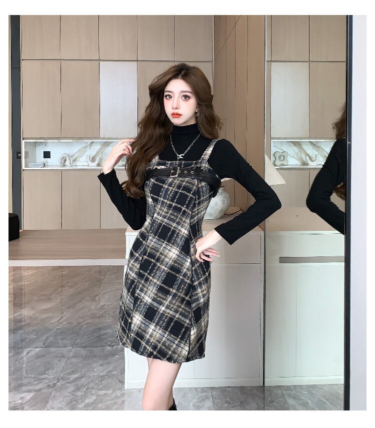 【dress】チェック柄キャミワンピース　N2910