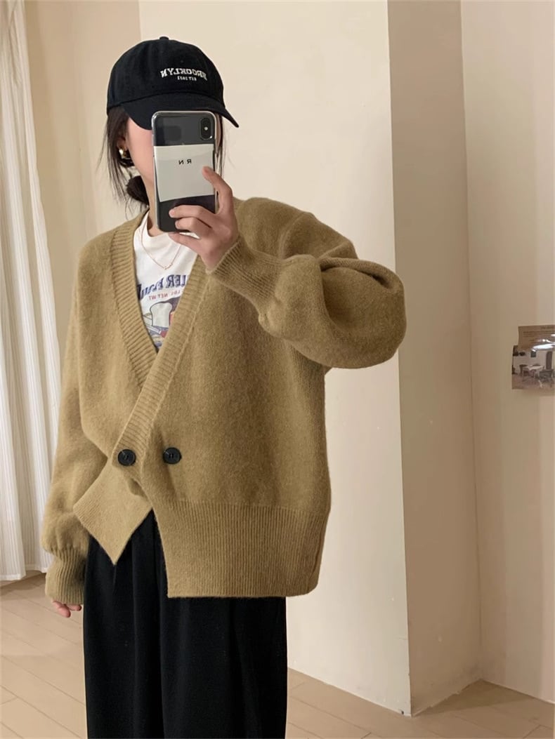 【outer】Vネックニットカーデ　M25974