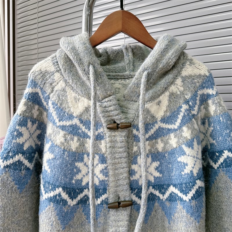 【outer】フード付きニットカーデ　M28128