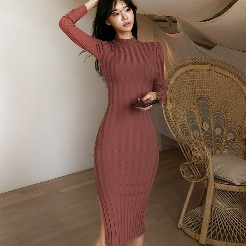 【dress】スリットワンピース　M19052