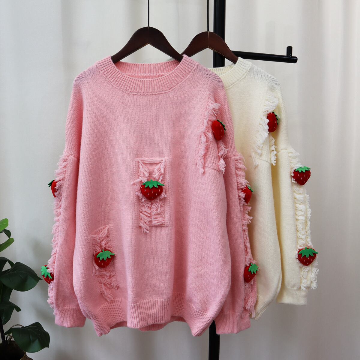 【tops】クルーネックニットセーター　M18922