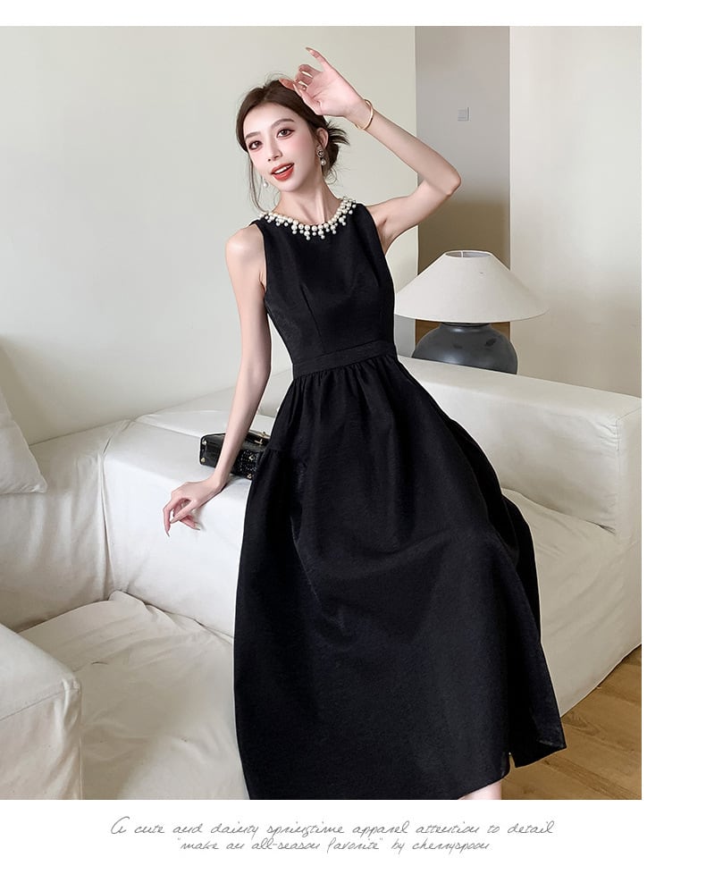 【dress】ビーズノースリーブワンピース G21050