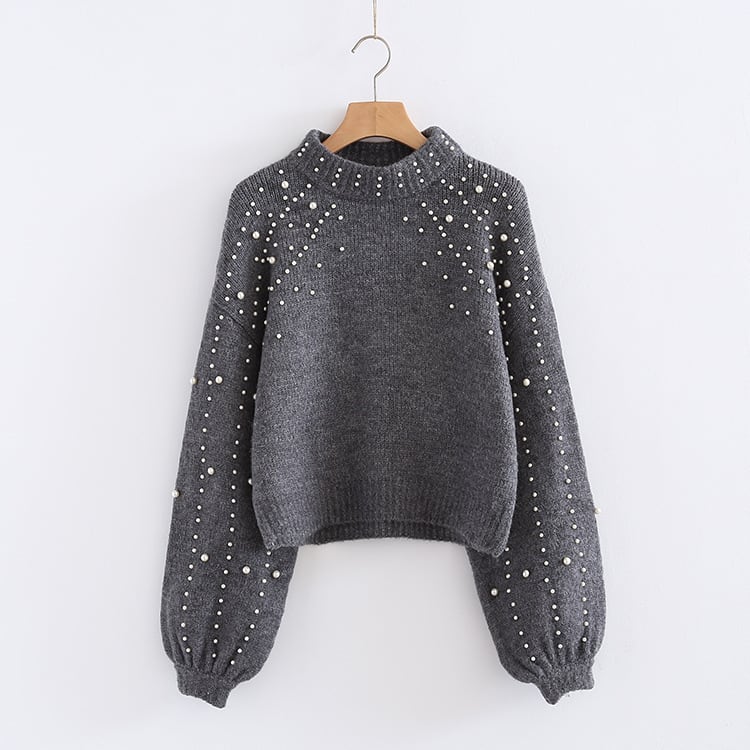 【tops】パールニットセーター　M19042