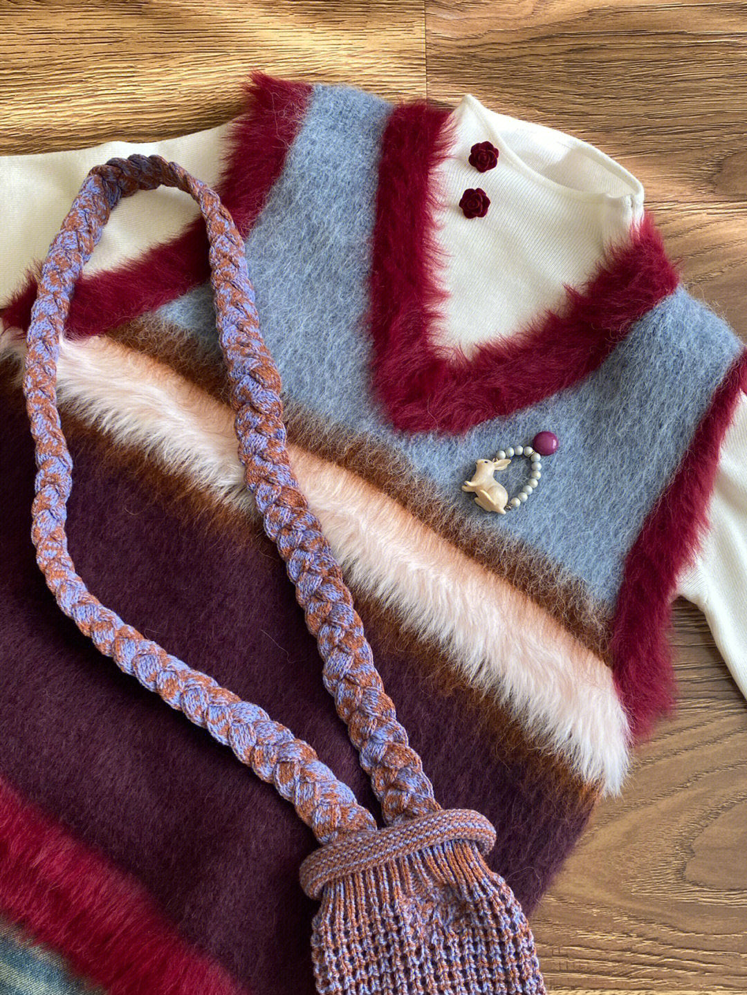 【tops】Vネック秋冬ニットチョッキG24078