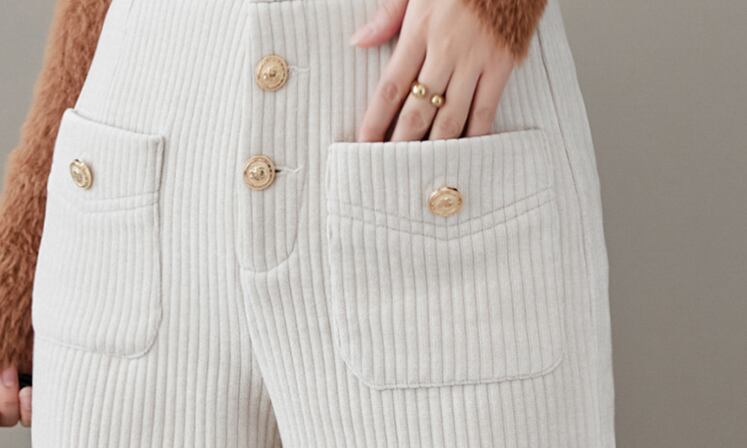 【bottoms】秋冬新作!気質満点レトロ厚手裏起毛着痩せハイウエストガウチョパンツ G4502