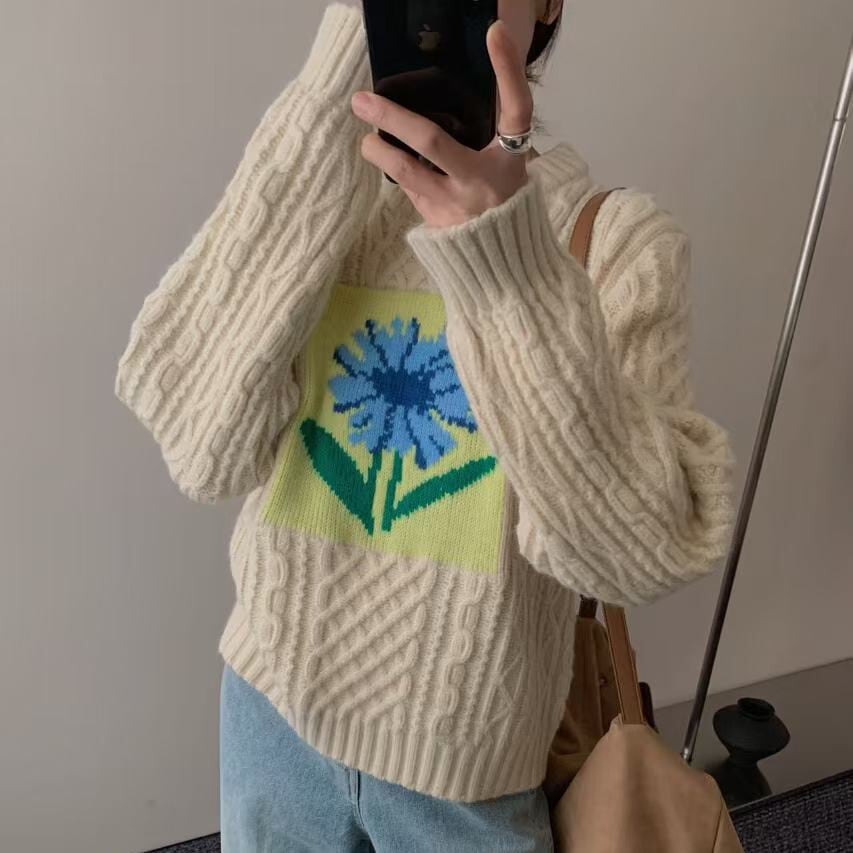 【tops】ジャカードニットセーター　M27281