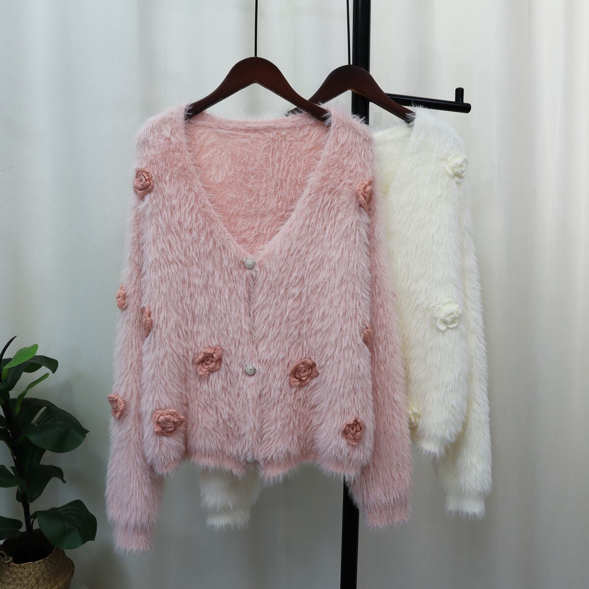 【outer】シャギーニットカーデ　M18508