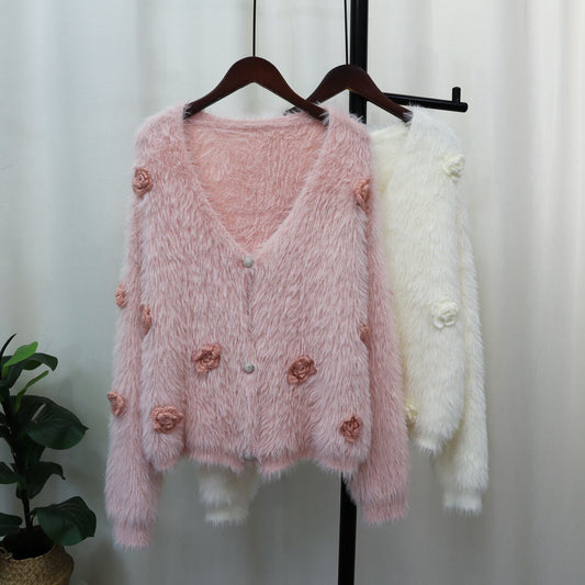 【outer】シャギーニットカーデ　M18508