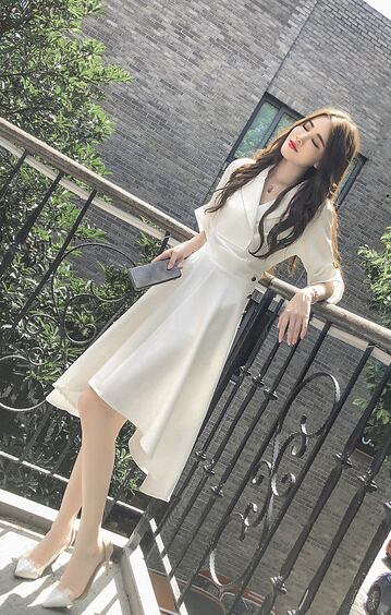 【dress】シンプル気質満点ファッションスウィート不規則着痩せワンピース G0176