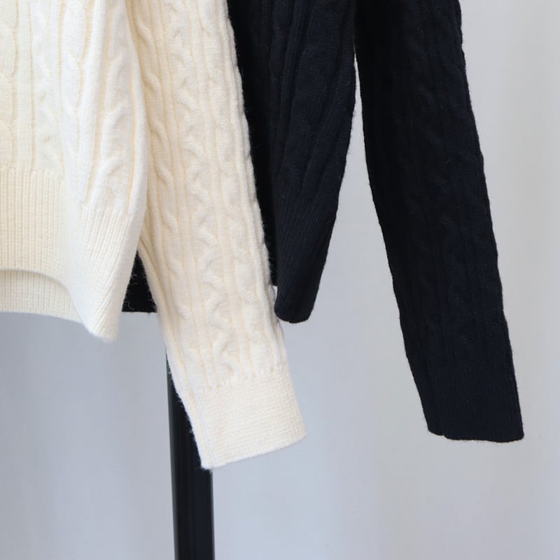 【tops】POLOネックニットセーター　M27521