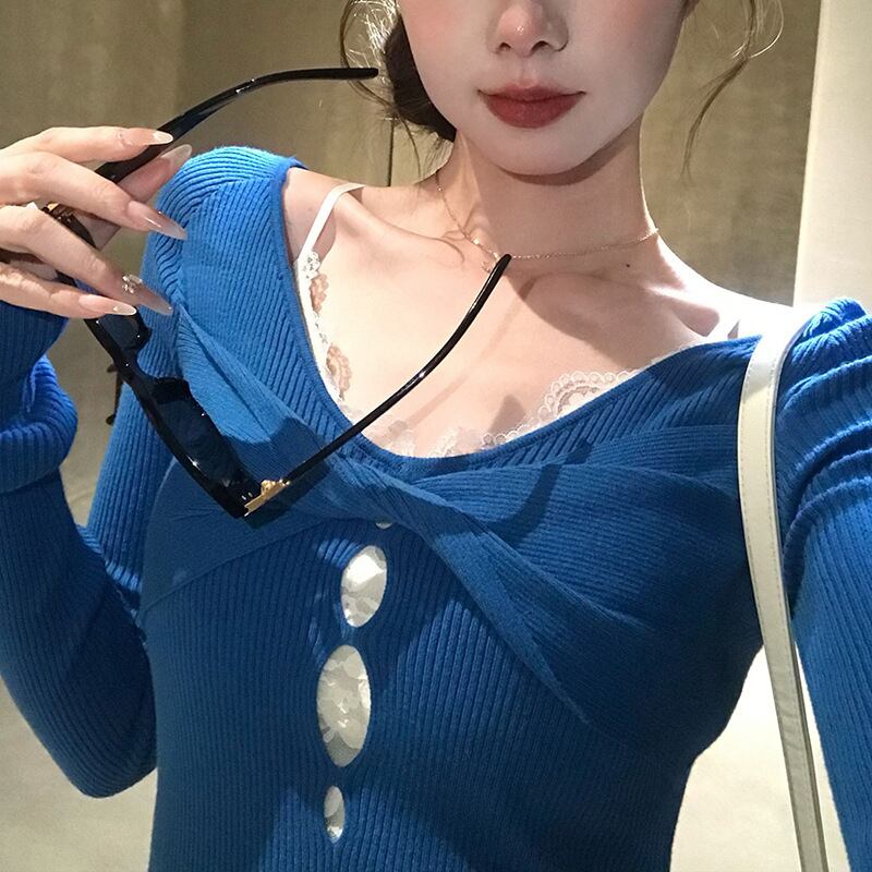 【tops】カットワークニットトップス　M28863