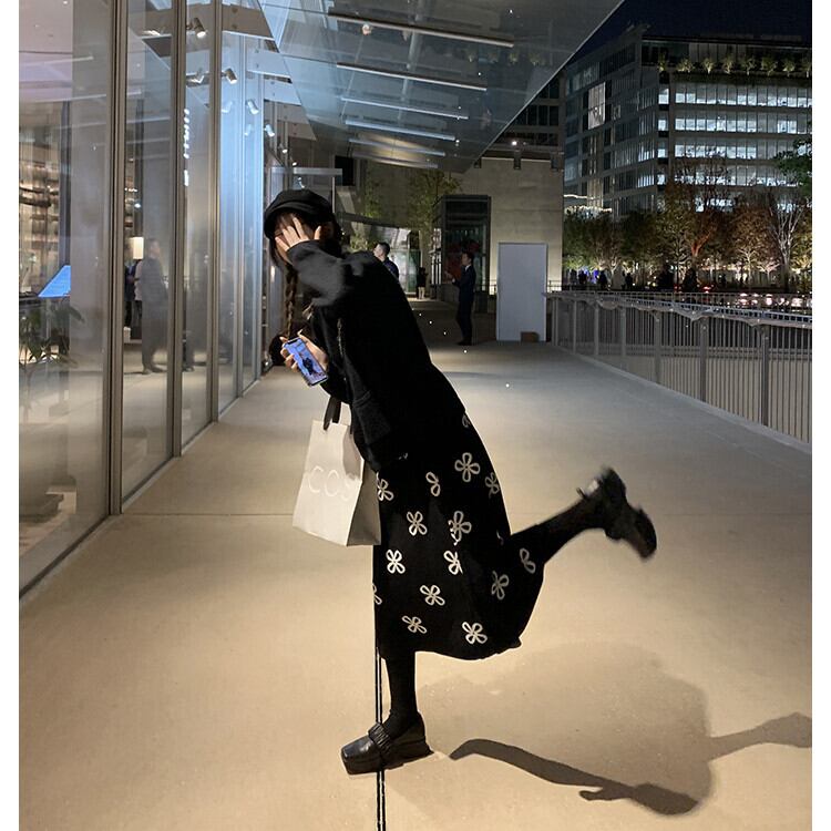 【bottoms】秋!柔らかくて優しいレトロAラインニットスカート G2635