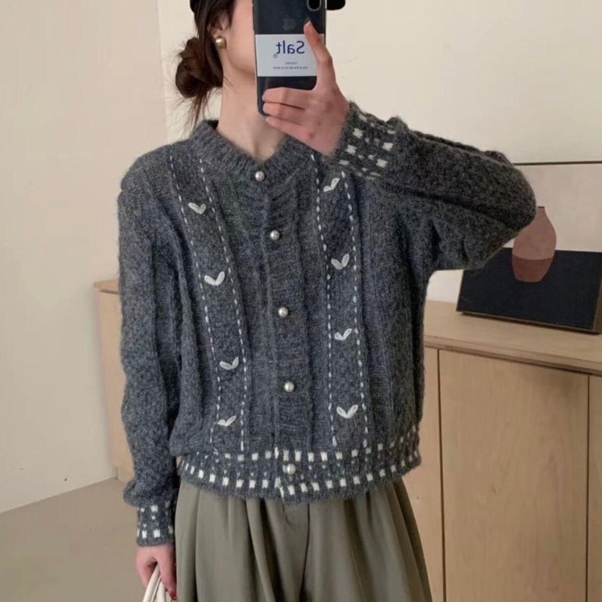 【outer】ジャカードニットカーデ　M28699