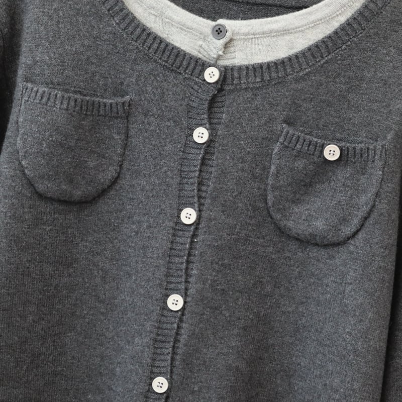 【outer】配色切り替えニットカーデ　M28598