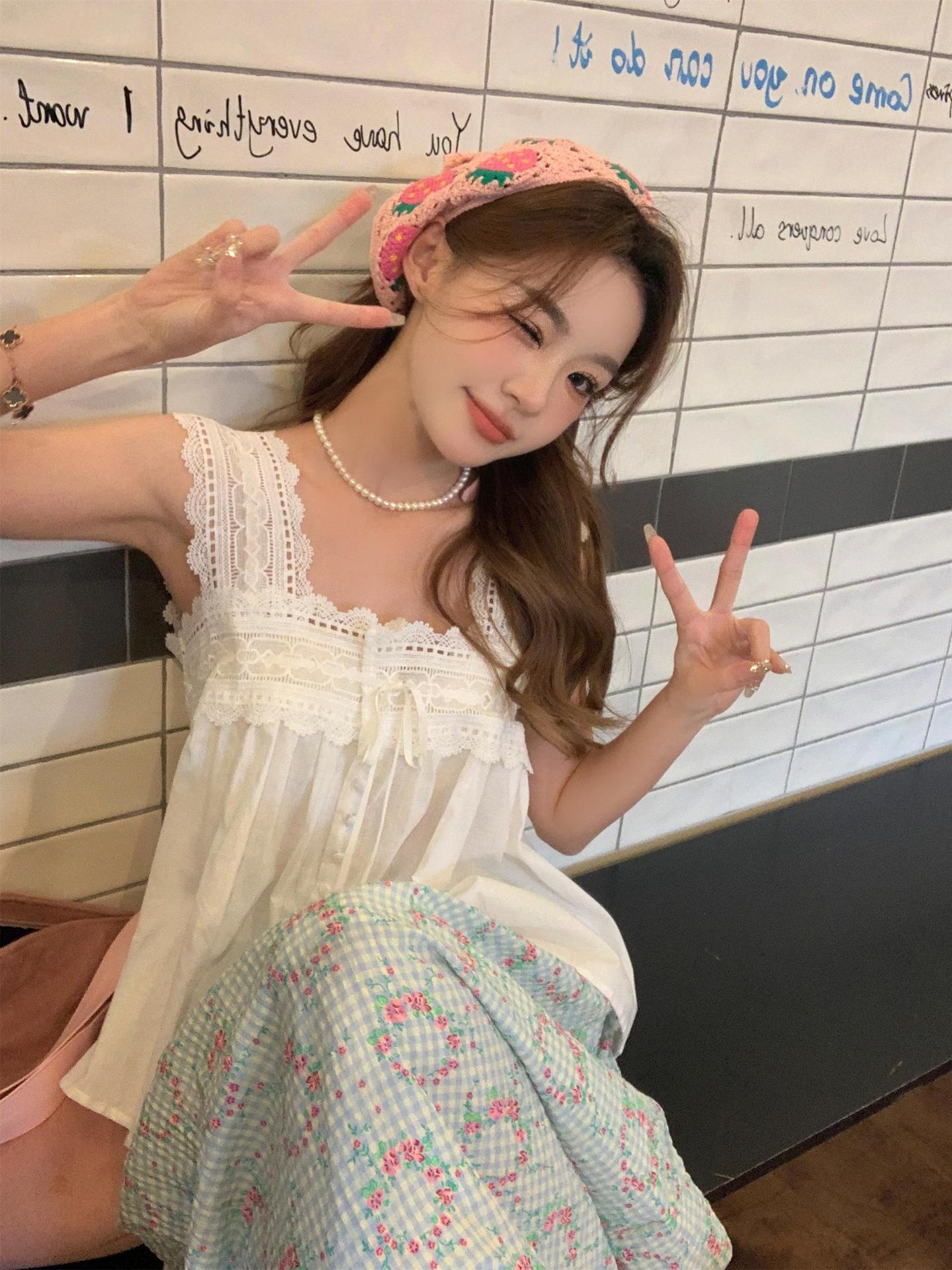 【bottoms】Aライン花柄スカートG20484