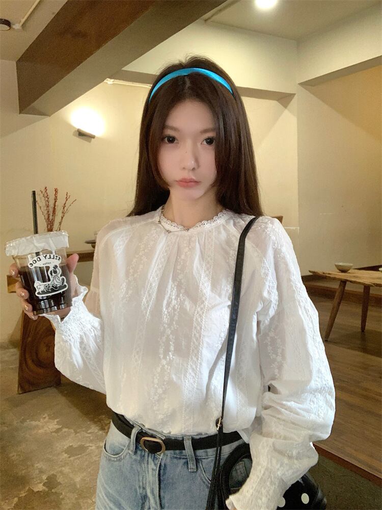 【tops】刺繍レースブラウス　M29594