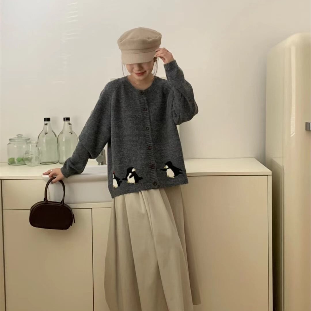 【outer】ジャカードニットカーデ　M26329