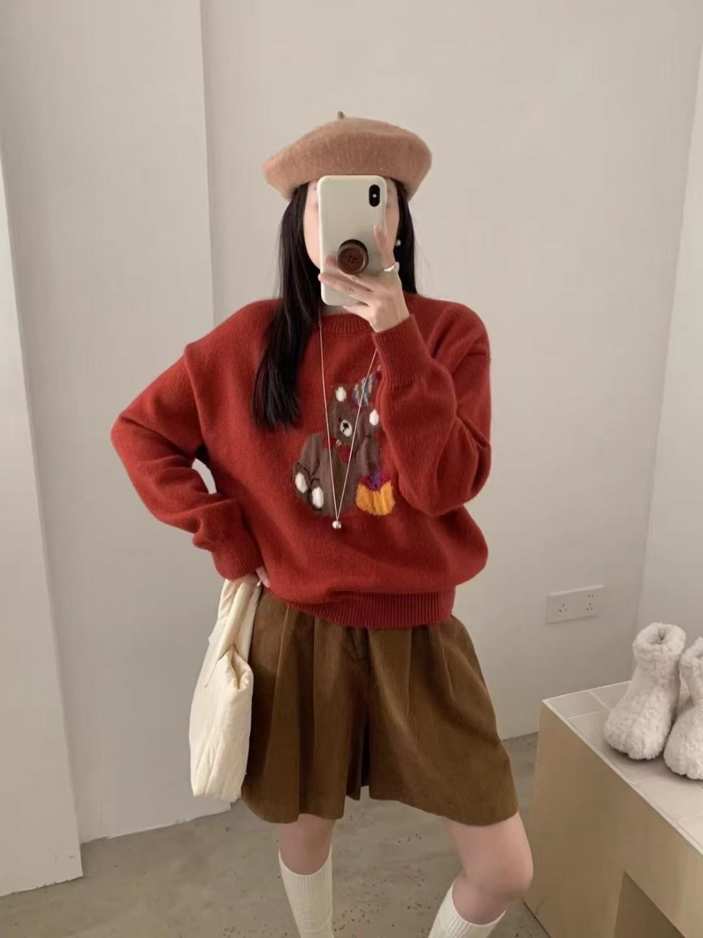 【tops】クルーネックニットセーター　M28755